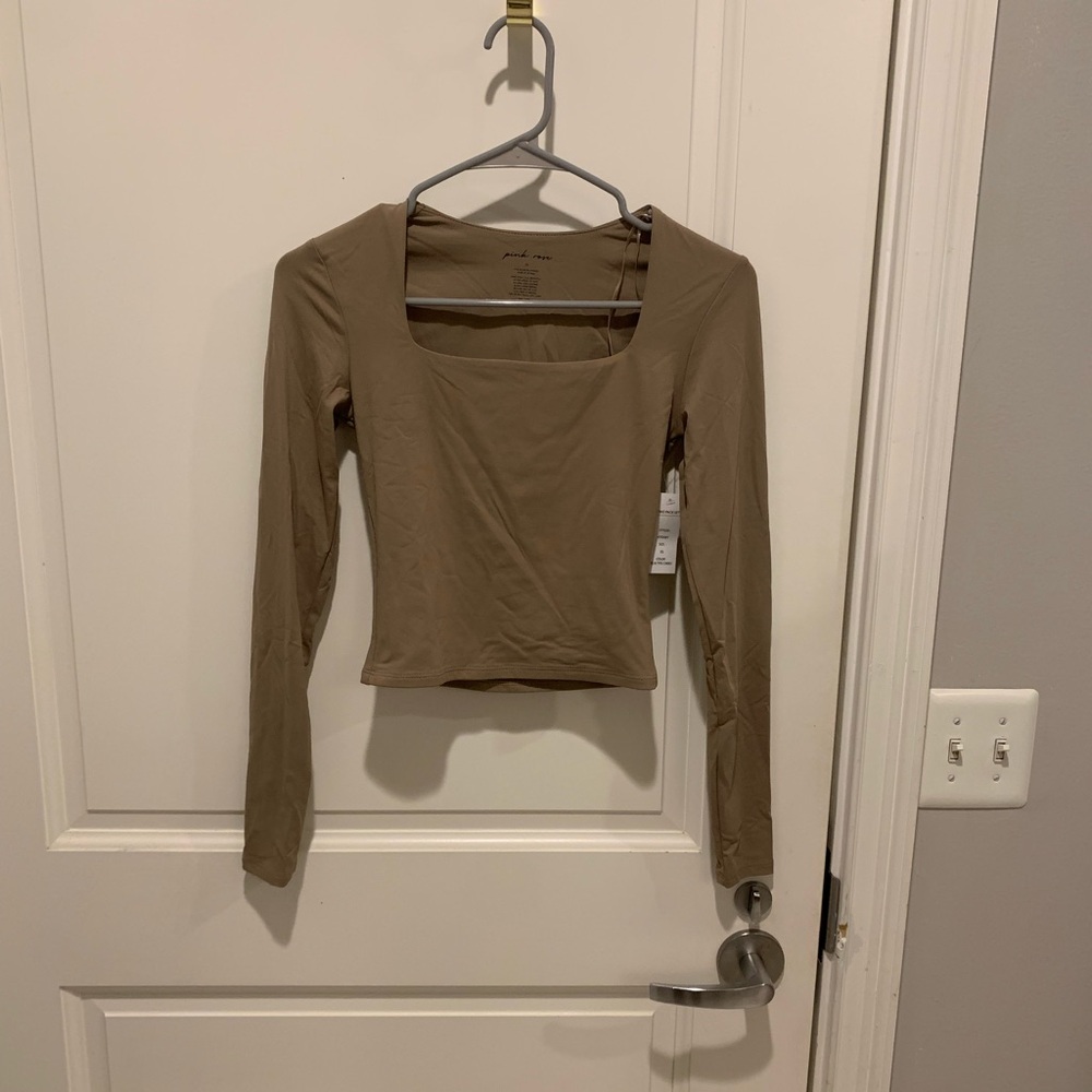 Women's Tan Long Sleeve Top